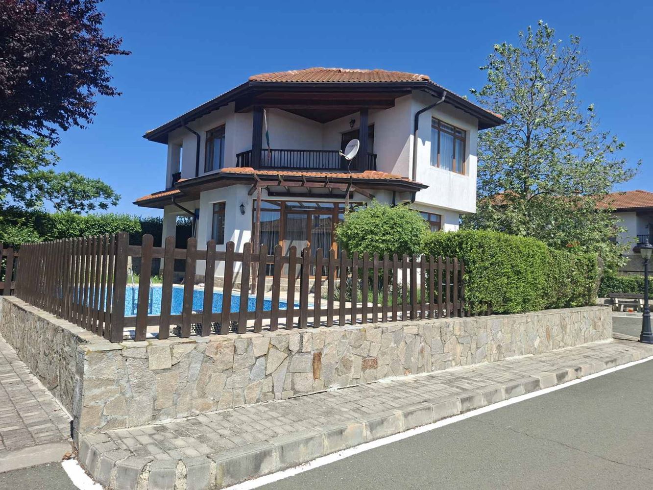 Two-Story House with Sea View, Private Yard and Parking Space in a Gated Complex