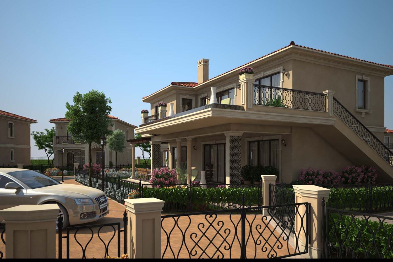 Two-storey house with two bedrooms and parking space in a modern gated complex with long-term investment potential