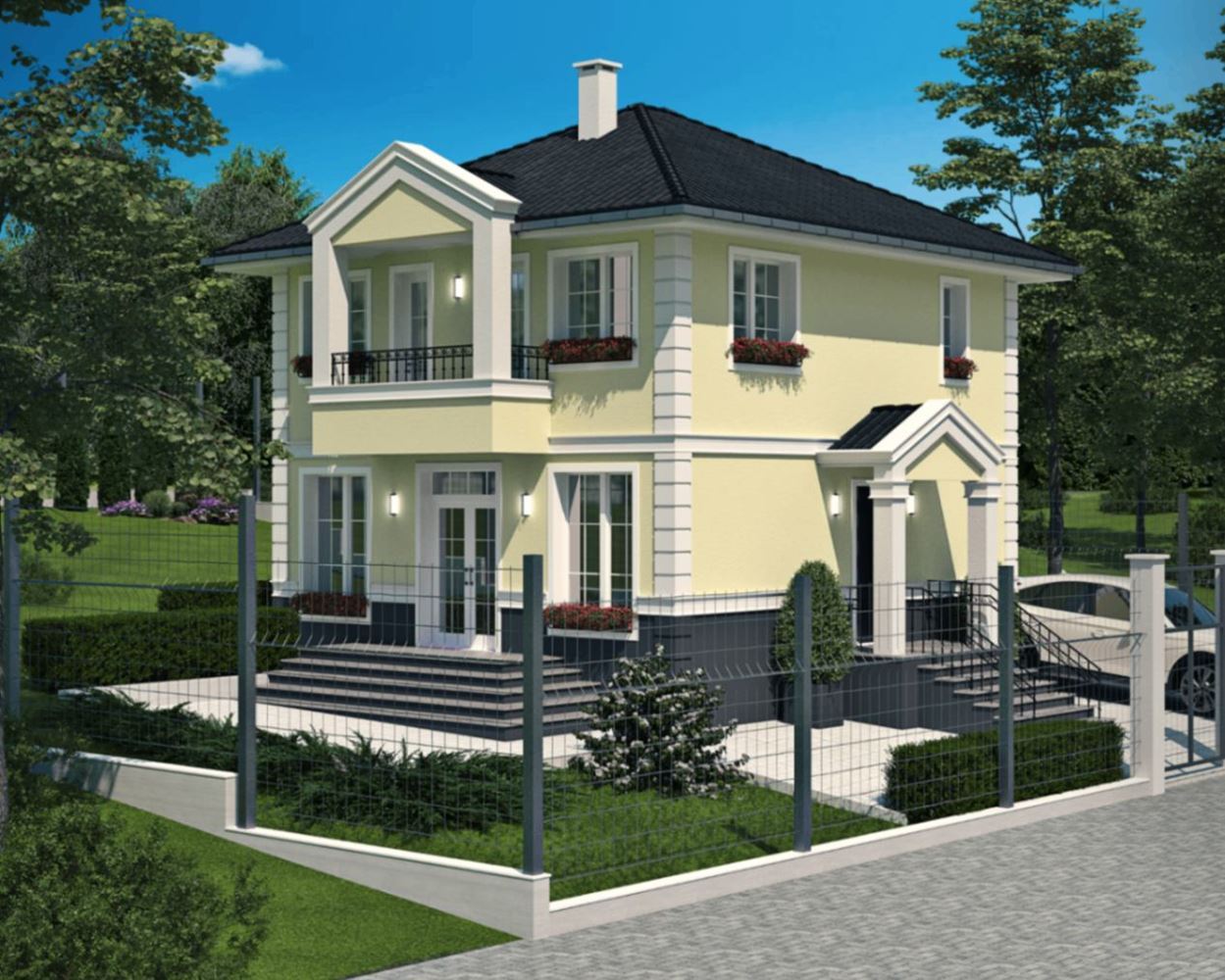 New single-family house with private yard, parking space and no maintenance fee in Cherni Vrah village