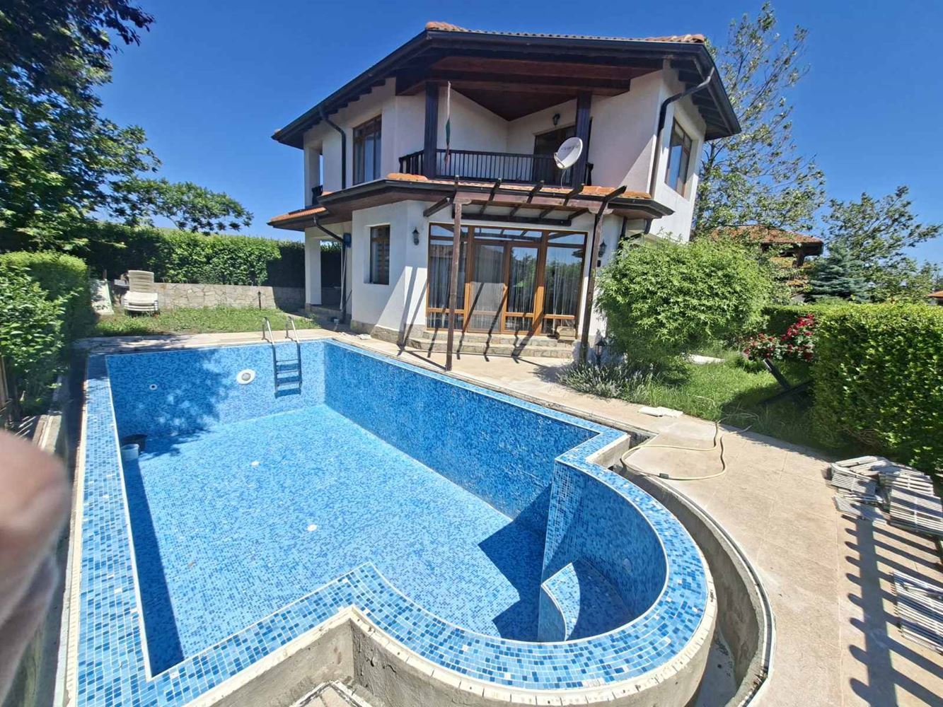 Two-Story House with Sea View, Private Yard and Parking Space in a Gated Complex