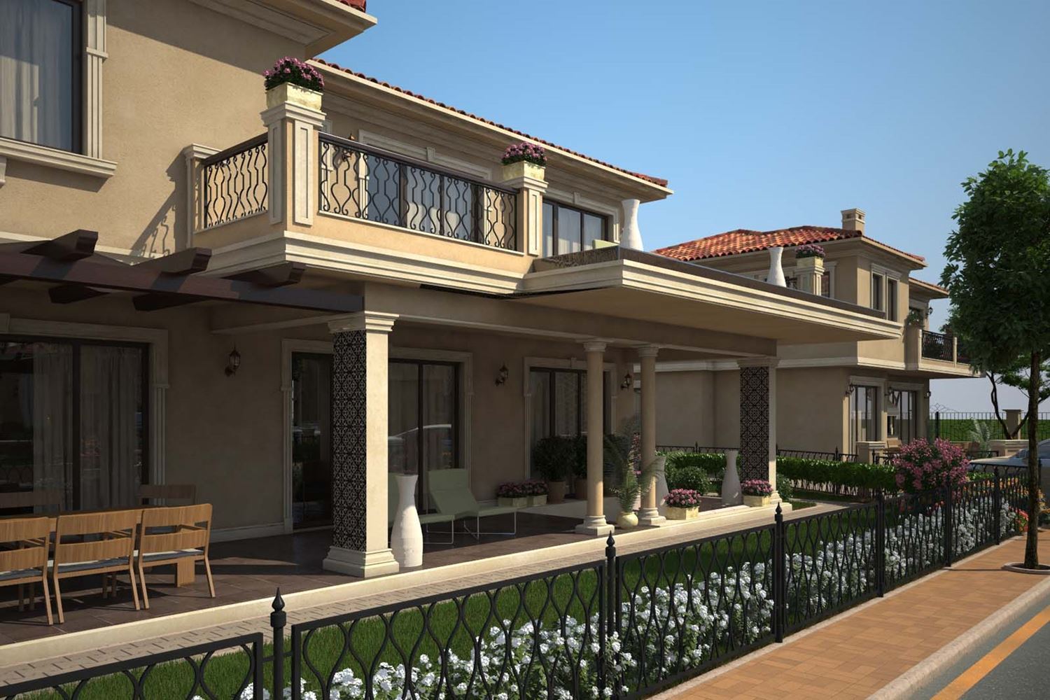 Two-storey house with two bedrooms and parking space in a modern gated complex with long-term investment potential