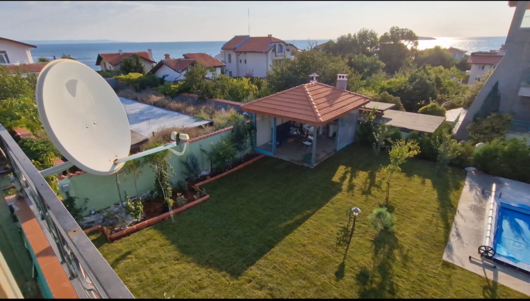 Modern detached house with sea panorama and heated pool in Chervenka, Chernomorets