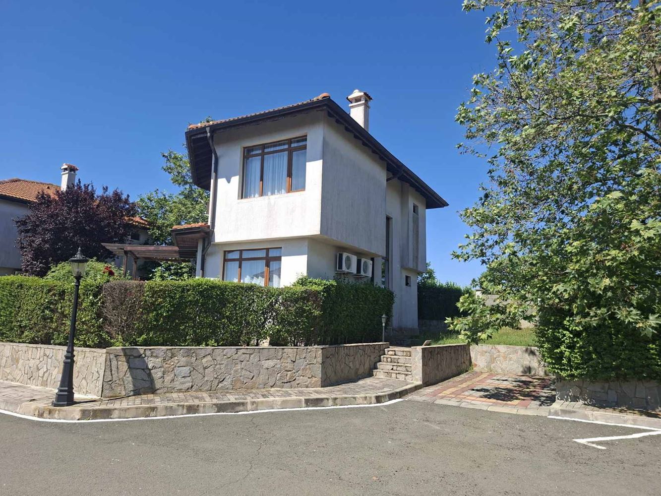 Two-Story House with Sea View, Private Yard and Parking Space in a Gated Complex